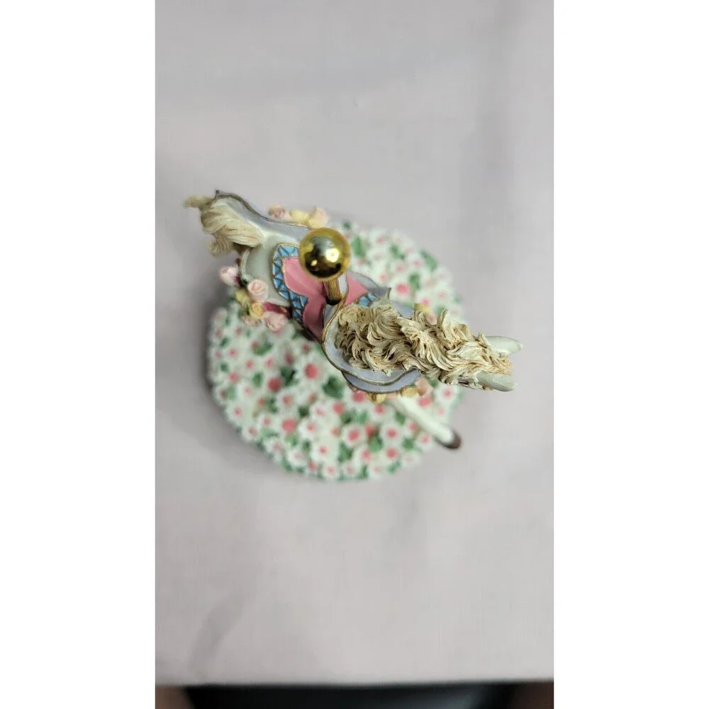 Carousel Horse with Flowers Our America Candle Jar Topper Summertime Fun Memory!